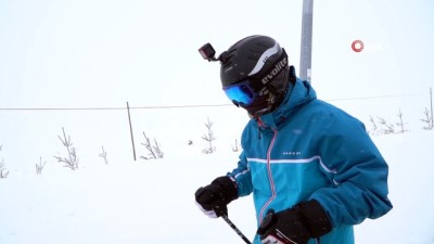 karya -  Erciyes Dağı'ndan şehir merkezine kayarak indi Videosu