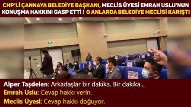 CHP'li Çankaya Belediye Başkanı Alper Taşdelen Emrah Uslu'yu susturmaya çalıştı