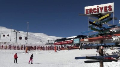 KAYSERİ - Kayakseverler, Erciyes'te yoğunluk oluşturdu