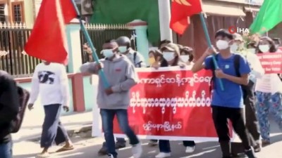 ofkeli kalabalik -  - Myanmar’da binlerce darbe karşıtı yeniden sokaklarda Videosu