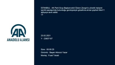 cerikli - İSTANBUL - AK Parti'li Zengin'e yönelik hakaret içerikli paylaşımda bulunan şüpheli, adliyeye sevk edildi (2) Videosu