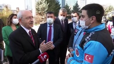 ANKARA - CHP Genel Başkanı Kılıçdaroğlu, motorlu kuryeler ile buluştu