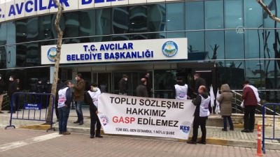 toplu sozlesme - İSTANBUL - Avcılar'da belediye çalışanlarından toplu sözleşme eylemi Videosu
