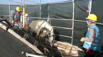 kubbe -  Fatih Köşkü, bin 500 tonluk beton yükünden kurtarılıyor Videosu