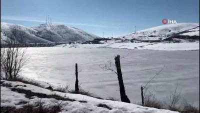  Donan gölde bisikletiyle böyle yürüdü