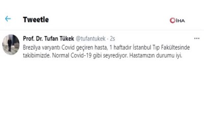  - Mutasyonlu korona virüs hastası İstanbul Tıp Fakültesi’nde tedavi görüyor