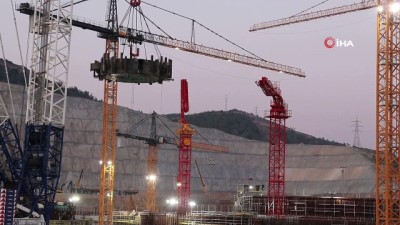 insaat alani -  Akkuyu NGS'de ikinci ünitenin konsol kirişinin montajı tamamlandı Videosu
