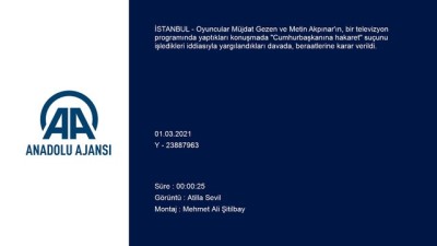 televizyon programi - İSTANBUL - Müjdat Gezen ve Metin Akpınar 'Cumhurbaşkanına hakaret' suçundan yargılandıkları davada beraat etti Videosu