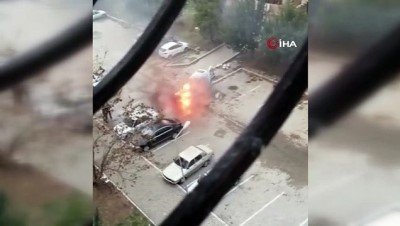  Park halinde yanan tüp satış aracı mahallede paniğe neden oldu