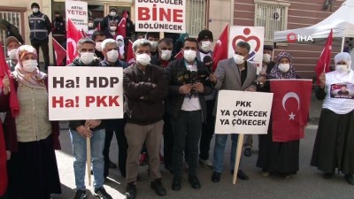  HDP önündeki aileler, teröristlerin çocuklarına zorla açıklama yaptırmasına tepki gösterdi