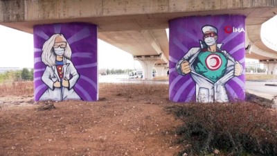  Ankara’da Tıp Bayramı'na özel grafitiler