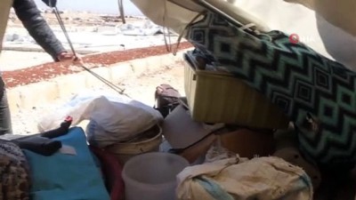 idlib -  - İdlib'de şiddetli rüzgar kamptaki 80 çadırı yıktı Videosu
