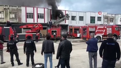 imalathane -  Samsun'da dış cephe yalıtım imalathanesi alev alev yandı Videosu