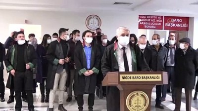 NİĞDE - İç Anadolu'da barolardan avukat Ersin Arslan'ın öldürülmesine tepki