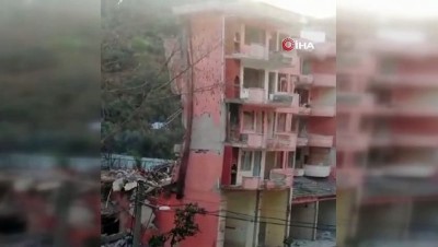 dayaniksiz bina -  Riskli binaların yıkılma anı kamerada Videosu