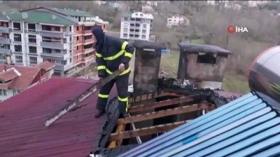 cati yangini -  Kastamonu’da çıkan çatı yangını büyümeden söndürüldü Videosu