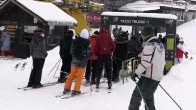 kar kalinligi - BURSA - Uludağ'da kar yağışıyla hafta sonu pistler doldu Videosu