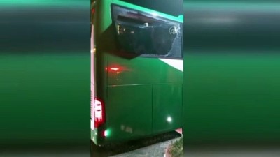 GİRESUN - GZT Giresunspor kafilesini taşıyan otobüsün camı taşla kırıldı