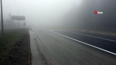 saganak yagis -  Bolu Dağı sisle kaplandı, görüş mesafesi 5 metreye kadar düştü Videosu