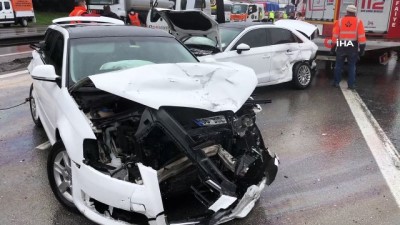  10 aracın karıştığı zincirleme kaza TEM'i kapattı
