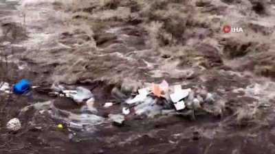 sel baskinlari -  Kars Çayı taştı, ağaçlar sular altında kaldı Videosu