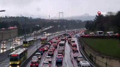 trafik yogunlugu -  İstanbul’da kar nedeniyle trafik yoğunluğu yüzde 65’lere çıktı Videosu