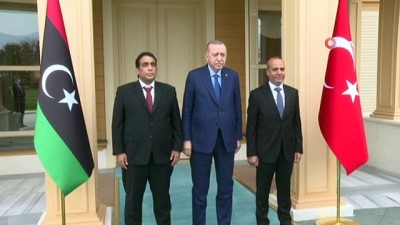  Cumhurbaşkanı Erdoğan ve Libya Başkanlık Konseyi Başkanı el-Menfi'nin çalışma ziyareti başladı