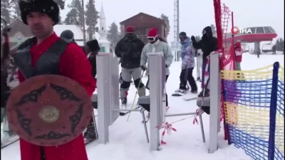 kayak merkezi -  Sarıkamış’ta Kayı Boyu kıyafetleri giydiler Videosu
