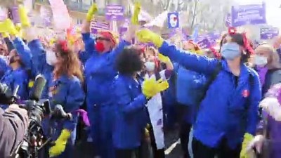 kadina yonelik siddetle mucadele -  - Fransa’da 8 Mart’ta kadınlardan grev Videosu