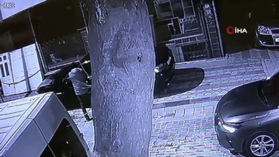  Kar maskeli oto hırsızlığı kamerada