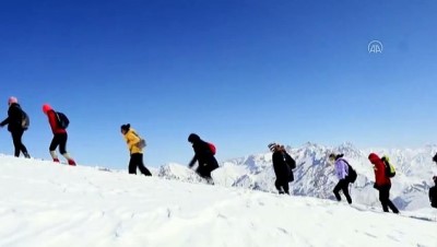 HAKKARİ - Doğaseverler 'Dünya Kadınlar Günü' kapsamında zirve tırmanışı yaptı