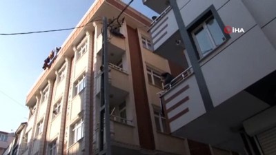  Balkondan elektrik direğine atlayan afacan kediyi itfaiye ekipleri kurtardı