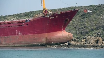 kargo gemisi -  Bozcaada’da karaya oturan gemi kurtarıldı Videosu