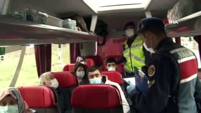  İstanbul İl Jandarma ekiplerinden yolcu otobüslerine Koronavirüs denetimi