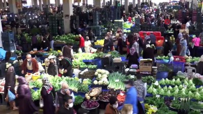 pazarci esnafi -  Kısıtlama öncesinde pazar alanları tıka basa doldu Videosu