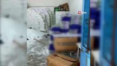  Polisten sahte deterjan üretenlere operasyon... 34 ton 185 kilo sahte üretim toz deterjan ele geçirildi