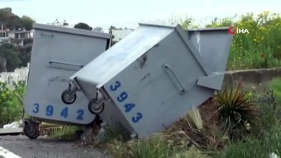  Bodrum’daki fırtına tonlarca ağırlıktaki çatıyı metrelerce uçurdu