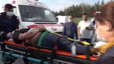 hafriyat kamyonu -  Hafriyat kamyonu ile otomobil çarpıştı: 1 yaralı Videosu