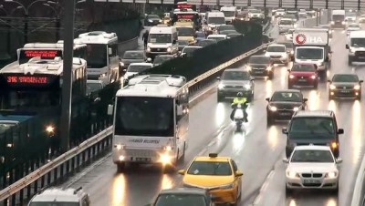 yagisli hava -  İstanbul'da kısıtlama bitti, trafik yoğunluğu yüzde 75'i aştı Videosu