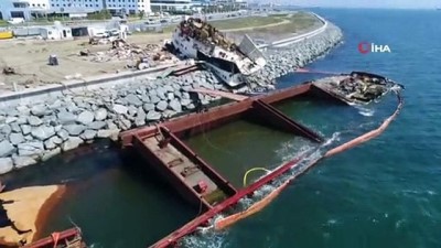 kargo gemisi -  Dev gemi su altında parçalanıyor Videosu