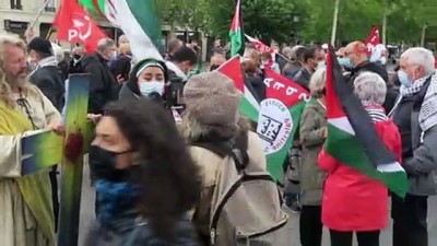 insanlik sucu -  - Fransız sendikalarından Filistin’e destek protestosu Videosu