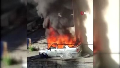 patlama sesi -  Karabük’te park halindeki otomobil cayır cayır yandı Videosu