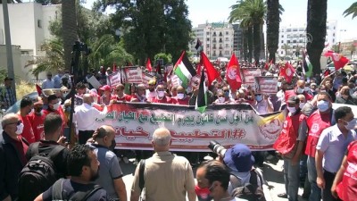 protesto - TUNUS - Filistin'e destek gösterisi Videosu