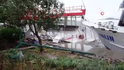 afet bolgesi -  Fırtına tekneleri batırdı, ağaçları yerinden söktü Videosu