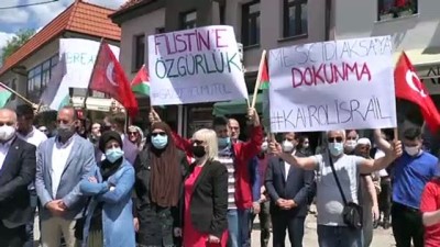 soykirim - ÜSKÜP - Kuzey Makedonya'da Filistin'e destek gösterisi düzenlendi Videosu