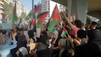 BEYRUT - Lübnan'da, İsrail'in Mescid-i Aksa ve Gazze'ye yönelik saldırılarına karşı gösteri düzenlendi