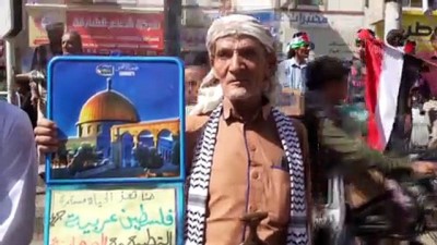 TAİZ - Yemen'de İsrail'in Filistinlilere yönelik ihlalleri protesto edildi