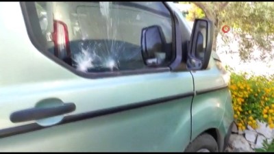 parmak izi -  Bodrum’da bankaya ve zırhlı araçlarına taşlı saldırı Videosu
