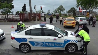 trafik denetimi -  Denetimden çıktı, 2 saniye sonra kaza yaptı Videosu