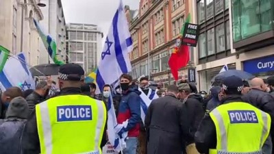 asiri sag - Londra polisi, İsrail destekçilerinin Filistin destekçilerine saldırmasını önledi Videosu